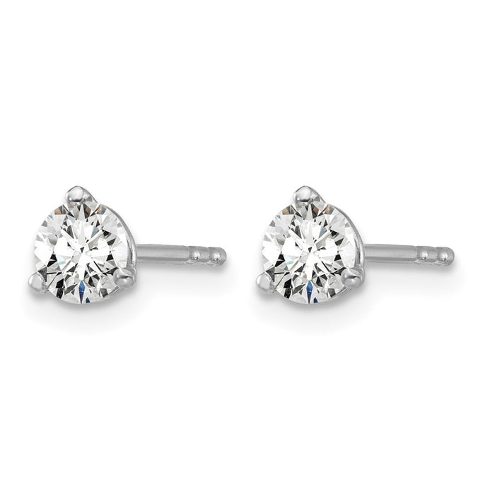 14kw 1/2 ctw Cert Lab Grown Dia VS/SI+ G+ Round 3 Prong Hvy Wt Earring-EM1007-050C-WLG