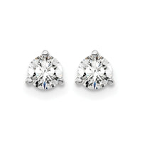 14kw 1/2 ctw Cert Lab Grown Dia VS+ F+ Round 3 Prong Hvy Wt Earring-EM1007-050C-WLD