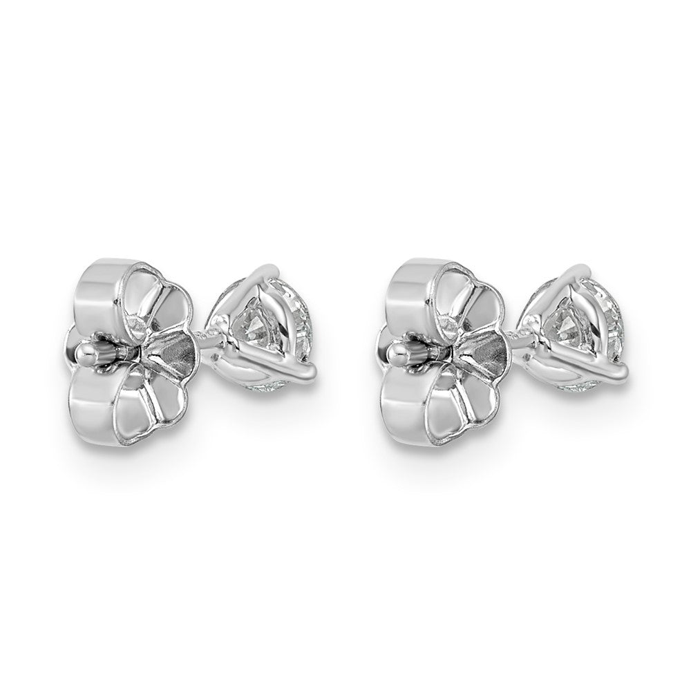 14kw 1/2 ctw Cert Lab Grown Dia VS+ F+ Round 3 Prong Hvy Wt Earring-EM1007-050C-WLD