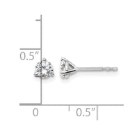 14kw 1/2 ctw Cert Lab Grown Dia VS/SI+ G+ Round 3 Prong Hvy Wt Earring-EM1007-050C-WLG