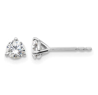 14kw 1/2 ctw Cert Lab Grown Dia VS/SI+ G+ Round 3 Prong Hvy Wt Earring-EM1007-050C-WLG