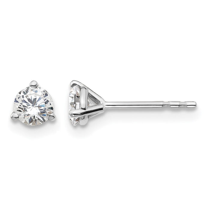 14kw 1/2 ctw Cert Lab Grown Dia VS/SI+ G+ Round 3 Prong Hvy Wt Earring-EM1007-050C-WLG