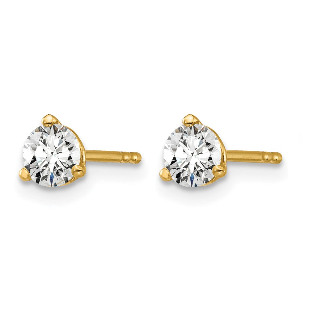 14ky 1/2 ctw Cert Lab Grown Dia VS+ F+ Round 3 Prong Hvy Wt Earring-EM1007-050C-LD