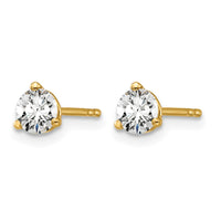 14ky 1/2 ctw Cert Lab Grown Dia VS+ F+ Round 3 Prong Hvy Wt Earring-EM1007-050C-LD