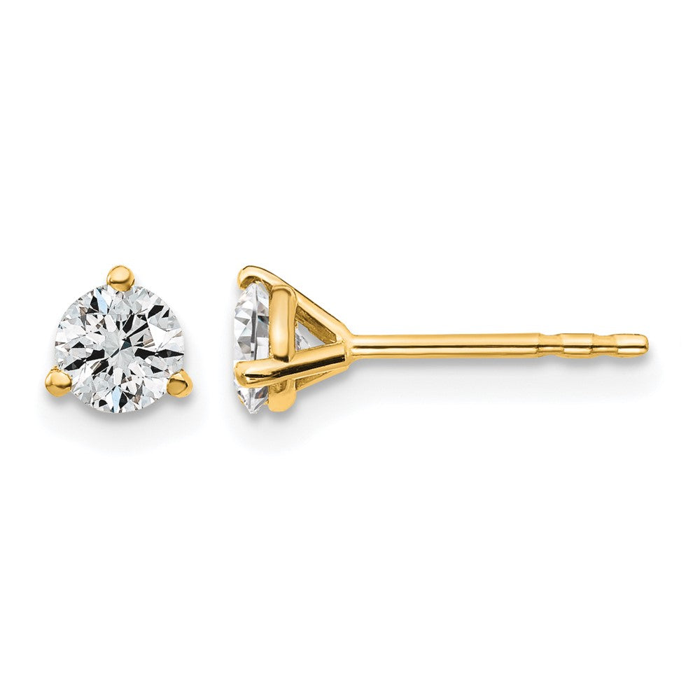 14ky 1/2 ctw Cert Lab Grown Dia VS+ F+ Round 3 Prong Hvy Wt Earring-EM1007-050C-LD