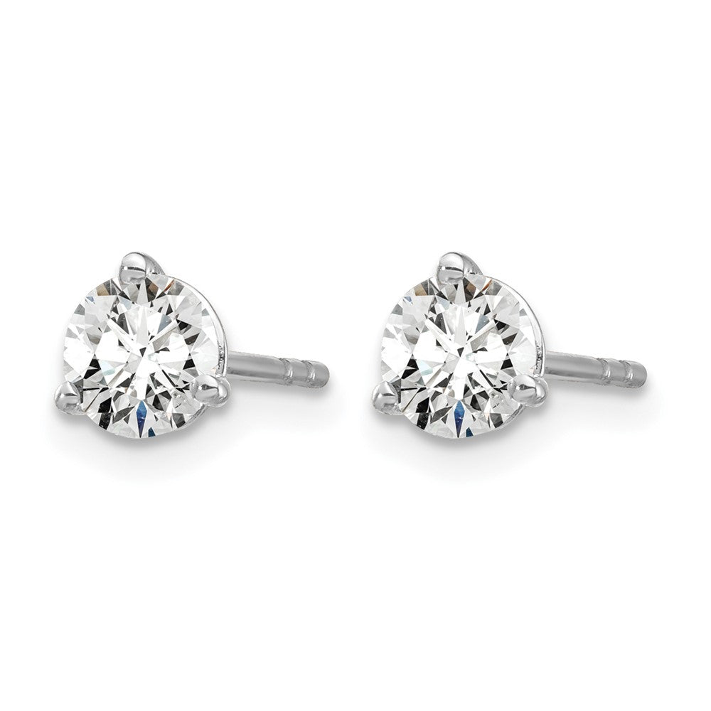 14kw 2/3 ctw Cert Lab Grown Dia VS+ F+ Round 3 Prong Hvy Wt Earring-EM1007-066C-WLD