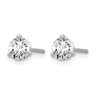 14kw 2/3 ctw Cert Lab Grown Dia VS+ F+ Round 3 Prong Hvy Wt Earring-EM1007-066C-WLD