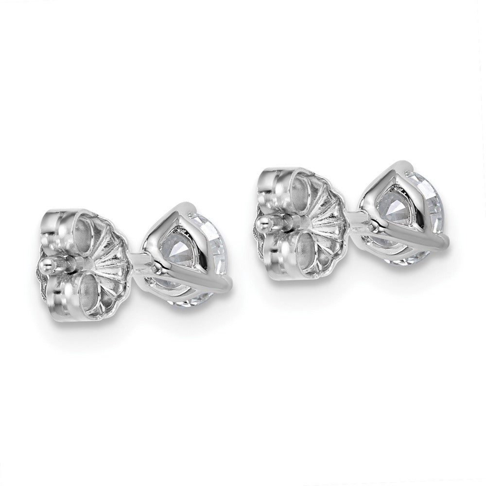 14kw 2/3 ctw Cert Lab Grown Dia VS+ F+ Round 3 Prong Hvy Wt Earring-EM1007-066C-WLD