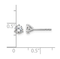 14kw 2/3 ctw Cert Lab Grown Dia VS+ F+ Round 3 Prong Hvy Wt Earring-EM1007-066C-WLD