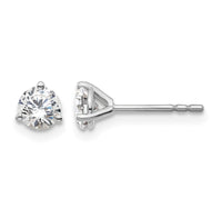 14kw 2/3 ctw Cert Lab Grown Dia VS+ F+ Round 3 Prong Hvy Wt Earring-EM1007-066C-WLD