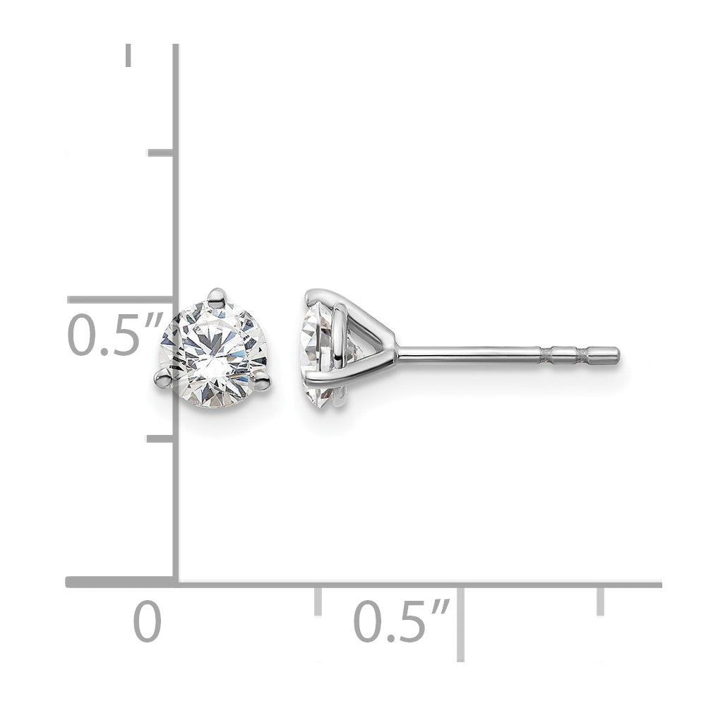 14kw 3/4 ctw Cert Lab Grown Dia VS+ F+ Round 3 Prong Hvy Wt Earring-EM1007-075C-WLD