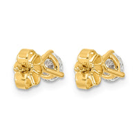 14ky 3/4 ctw Cert Lab Grown Dia VS+ F+ Round 3 Prong Hvy Wt Earring-EM1007-075C-LD