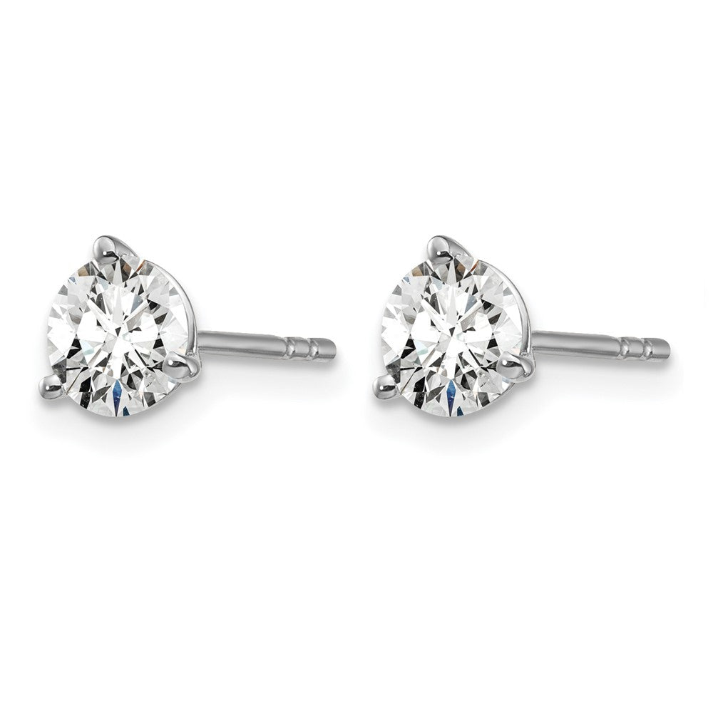 14kw 1 ctw Cert Lab Grown Dia VS/SI+ G+ Round 3 Prong Hvy Wt Earring-EM1007-100C-WLG