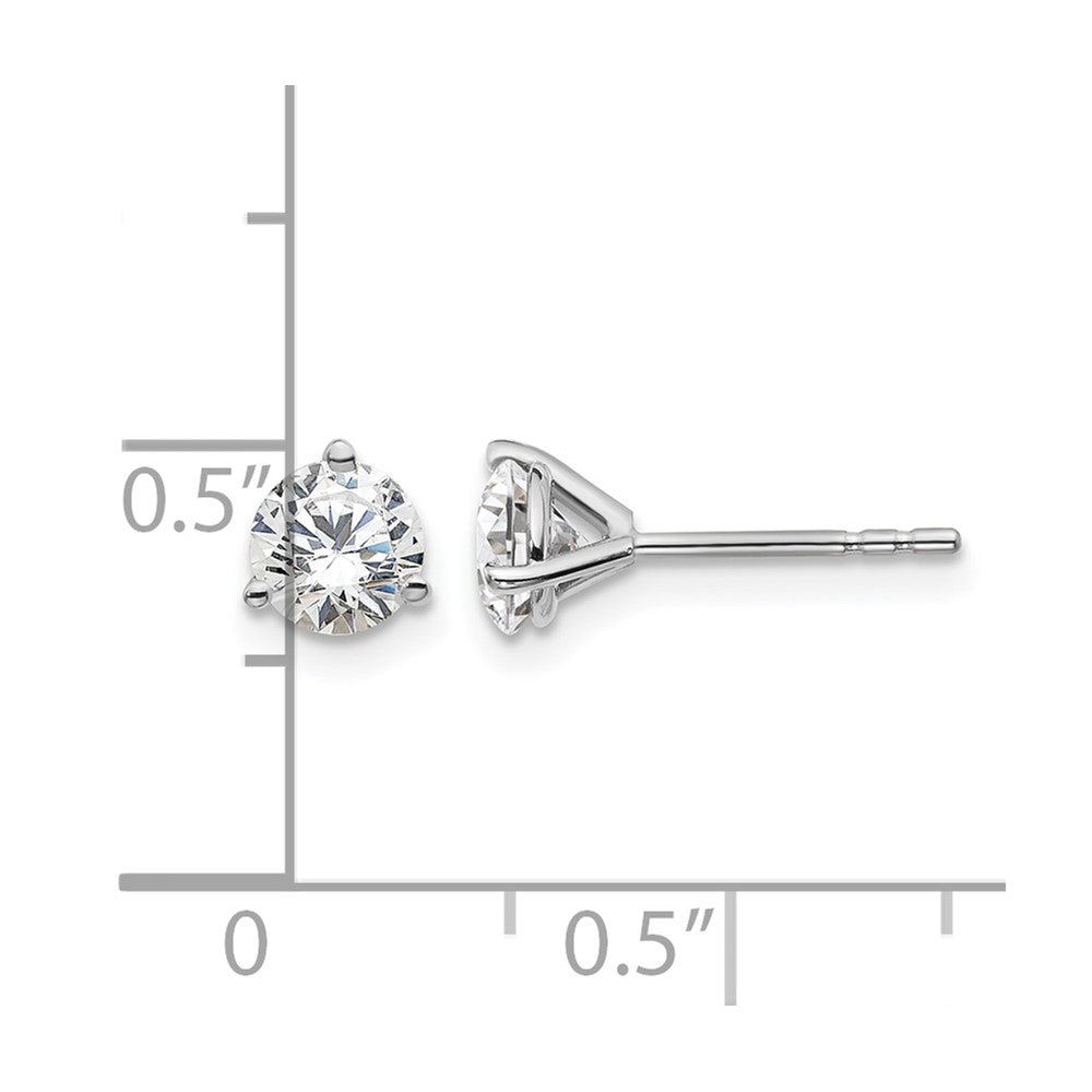 14kw 1 ctw Cert Lab Grown Dia VS/SI+ G+ Round 3 Prong Hvy Wt Earring-EM1007-100C-WLG