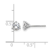 14kw 1 ctw Cert Lab Grown Dia VS/SI+ G+ Round 3 Prong Hvy Wt Earring-EM1007-100C-WLG