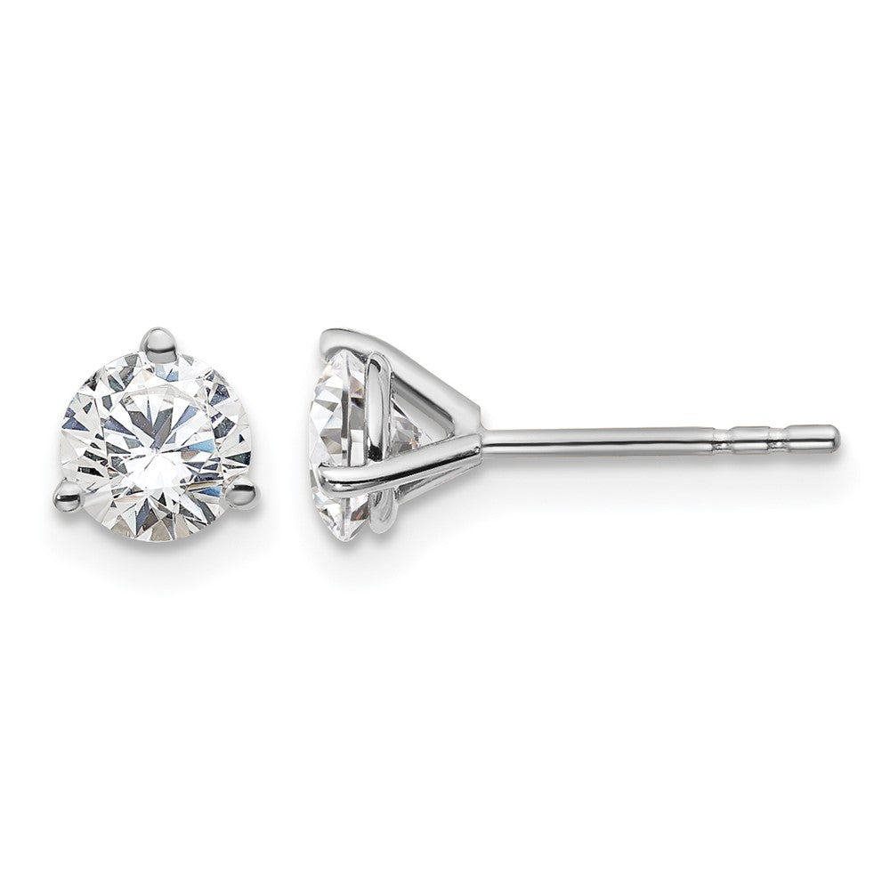 14kw 1 ctw Cert Lab Grown Dia VS/SI+ G+ Round 3 Prong Hvy Wt Earring-EM1007-100C-WLG