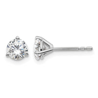 14kw 1 ctw Cert Lab Grown Dia VS/SI+ G+ Round 3 Prong Hvy Wt Earring-EM1007-100C-WLG