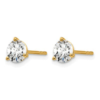 14ky 1 ctw Cert Lab Grown Dia VS+ F+ Round 3 Prong Hvy Wt Earring-EM1007-100C-LD