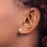 14ky 1 ctw Cert Lab Grown Dia VS+ F+ Round 3 Prong Hvy Wt Earring-EM1007-100C-LD