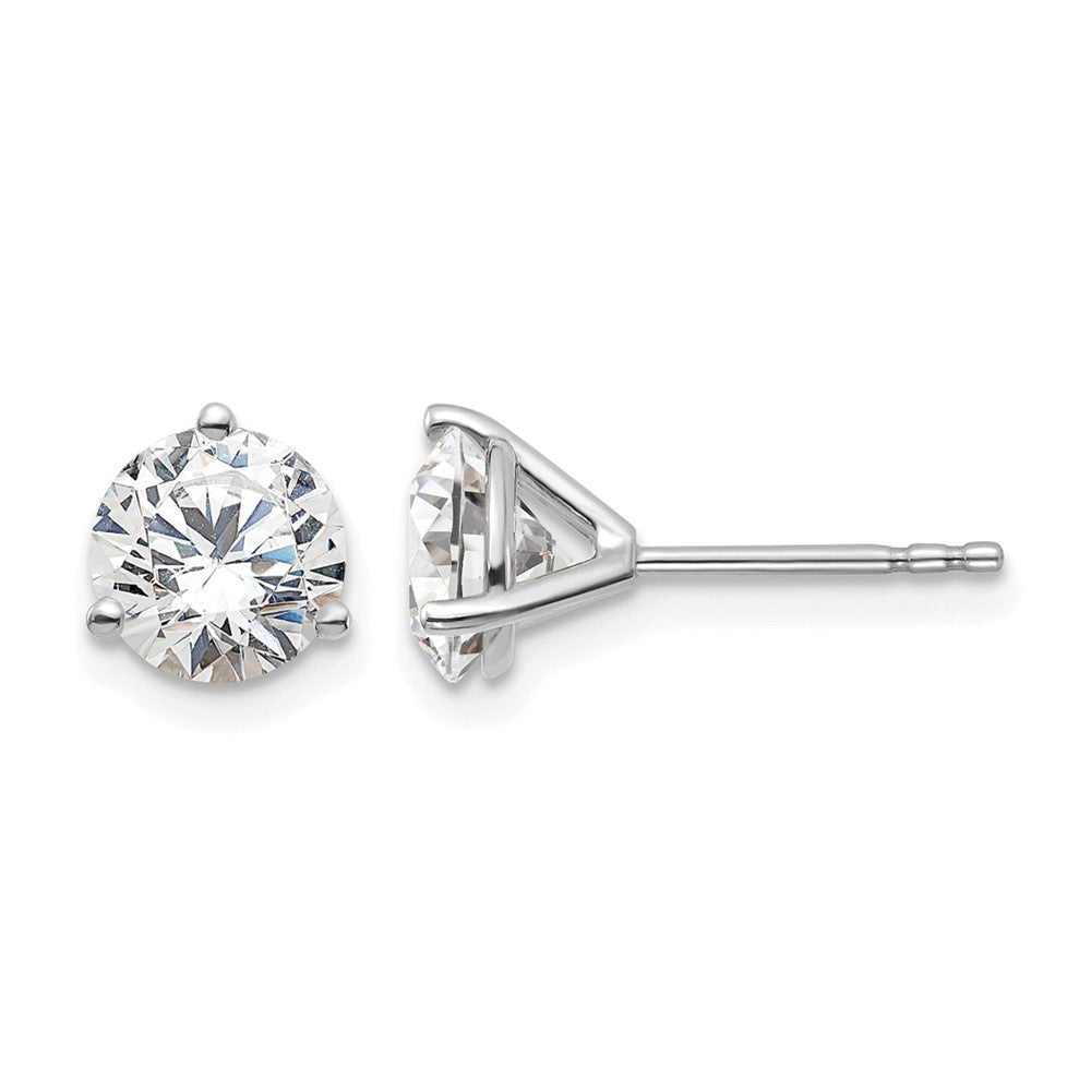 14kw 1 1/2 ctw Cert Lab Grown Dia VS+ F+ Round 3 Prong Hvy Wt Earring-EM1007-150C-WLD