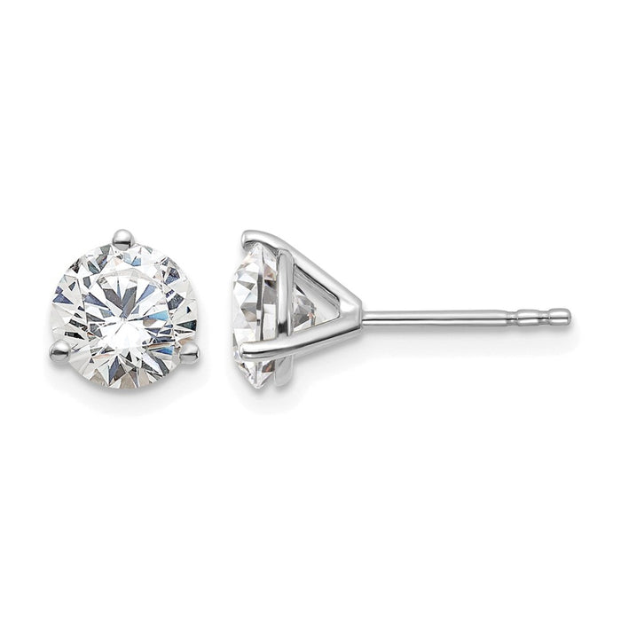 14kw 1 1/2 ctw Cert Lab Grown Dia VS+ F+ Round 3 Prong Hvy Wt Earring-EM1007-150C-WLD
