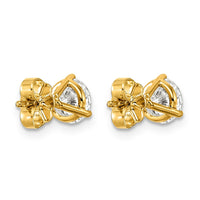 14ky 1 1/2 ctw Cert Lab Grown Dia VS/SI+ G+ Round 3 Prong Hvy Wt Earring-EM1007-150C-LG