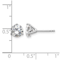 14kw 2 ctw Cert Lab Grown Dia VS/SI+ G+ Round 3 Prong Hvy Wt Earring-EM1007-200C-WLG