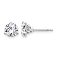 14kw 2 ctw Cert Lab Grown Dia VS/SI+ G+ Round 3 Prong Hvy Wt Earring-EM1007-200C-WLG
