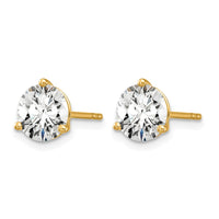 14ky 2 ctw Cert Lab Grown Dia VS/SI+ G+ Round 3 Prong Hvy Wt Earring-EM1007-200C-LG