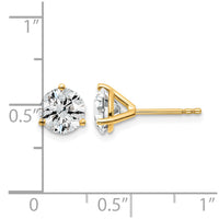 14ky 2 ctw Cert Lab Grown Dia VS/SI+ G+ Round 3 Prong Hvy Wt Earring-EM1007-200C-LG