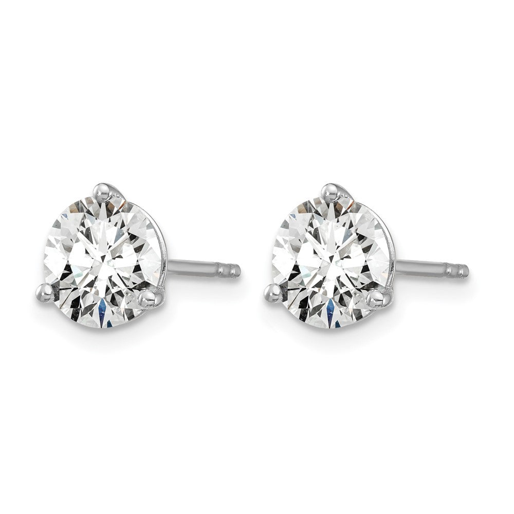 14kw 3 ctw Cert Lab Grown Dia VS/SI+ G+ Round 3 Prong Hvy Wt Earring-EM1007-300C-WLG
