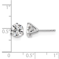 14kw 3 ctw Cert Lab Grown Dia VS/SI+ G+ Round 3 Prong Hvy Wt Earring-EM1007-300C-WLG