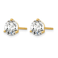 14ky 3 ctw Cert Lab Grown Dia VS+ F+ Round 3 Prong Hvy Wt Earring-EM1007-300C-LD