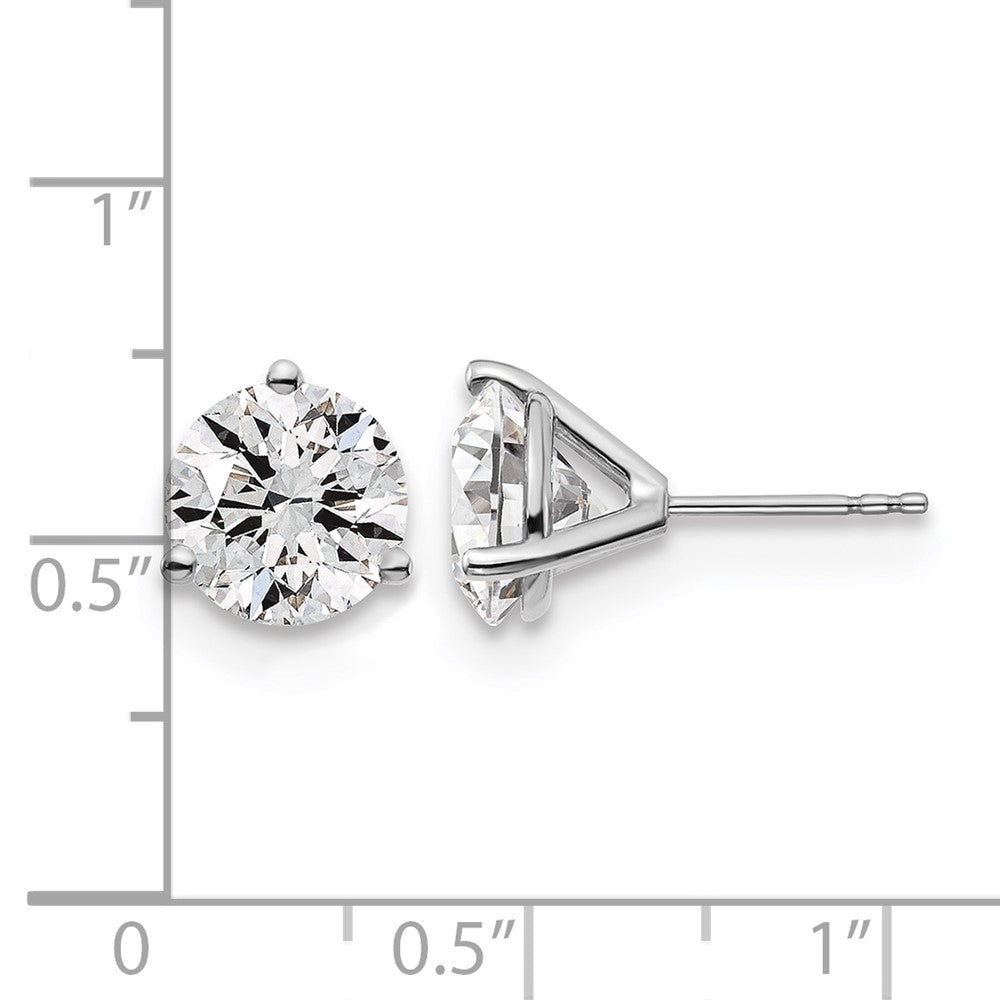 14kw 5 ctw Cert Lab Grown Dia VS/SI+ G+ Round 3 Prong Hvy Wt Earring-EM1007-500C-WLG