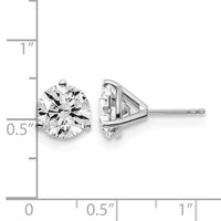 14kw 5 ctw Cert Lab Grown Dia VS/SI+ G+ Round 3 Prong Hvy Wt Earring-EM1007-500C-WLG