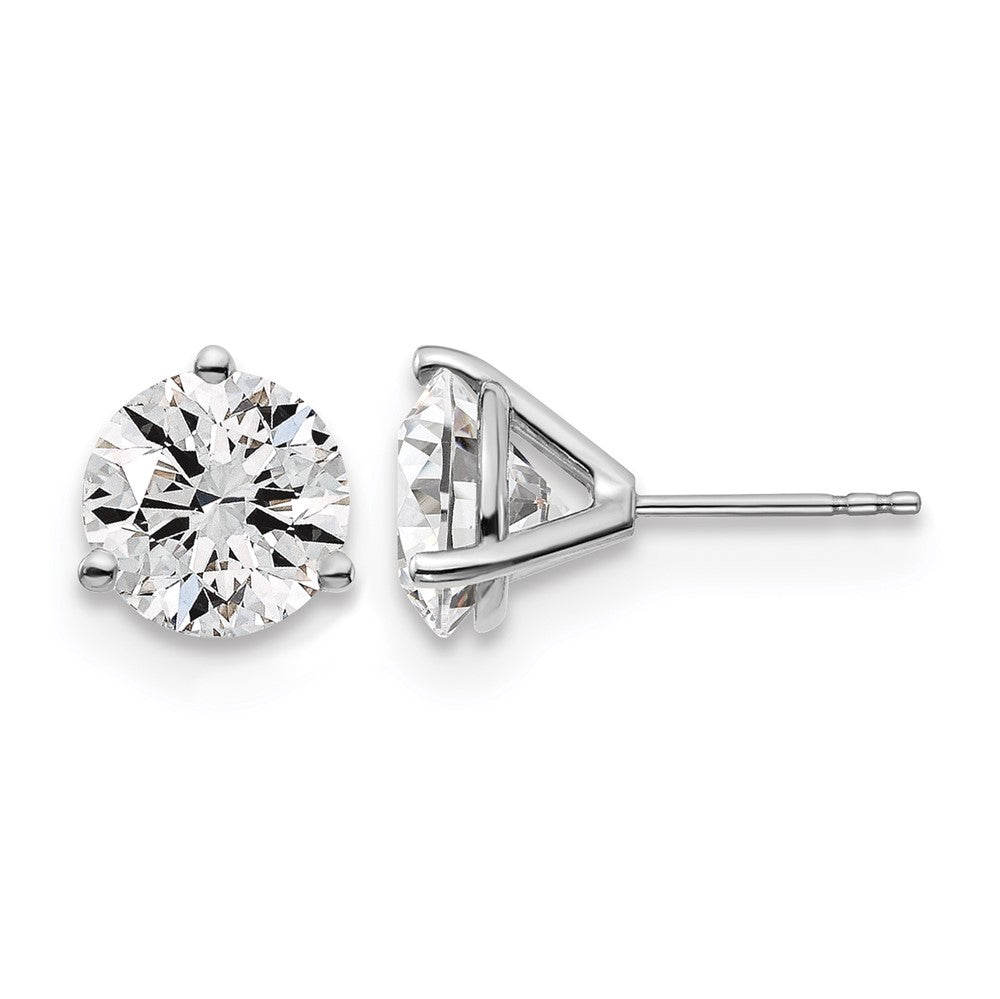 14kw 5 ctw Cert Lab Grown Dia VS/SI+ G+ Round 3 Prong Hvy Wt Earring-EM1007-500C-WLG