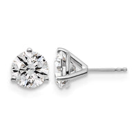 14kw 5 ctw Cert Lab Grown Dia VS/SI+ G+ Round 3 Prong Hvy Wt Earring-EM1007-500C-WLG