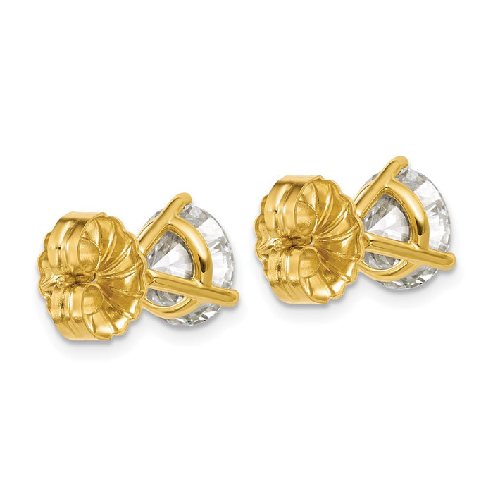 14ky 5 ctw Cert Lab Grown Dia VS/SI+ G+ Round 3 Prong Hvy Wt Earring-EM1007-500C-LG