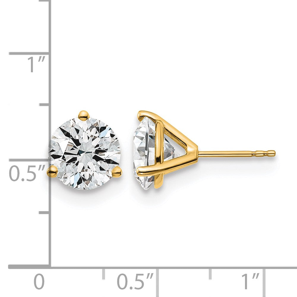 14ky 5 ctw Cert Lab Grown Dia VS+ F+ Round 3 Prong Hvy Wt Earring-EM1007-500C-LD