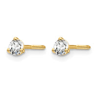 14ky 1/5 ctw Cert Lab Grown Dia VS+ F+ Round 3 Prong Hvy Wt ScrewBk Earring-EM1007S-020C-LD