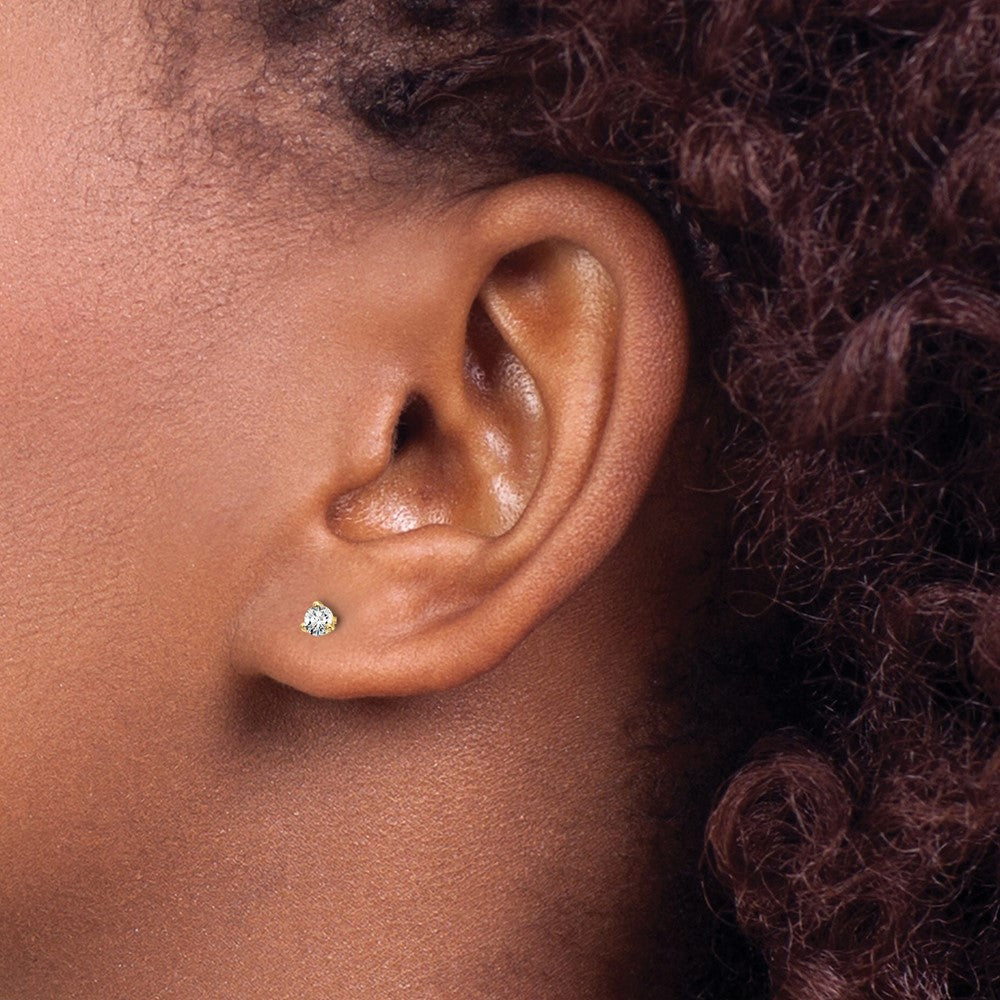 14ky 1/5 ctw Cert Lab Grwn Dia VS/SI+ G+ Round 3 Prg Hvy Wt ScrewBk Earring-EM1007S-020C-LG