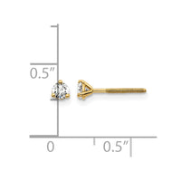 14ky 1/5 ctw Cert Lab Grown Dia VS+ F+ Round 3 Prong Hvy Wt ScrewBk Earring-EM1007S-020C-LD