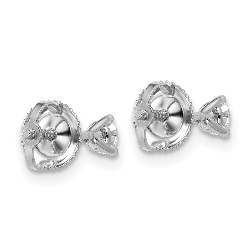 14kw 1/4 ctw Cert Lab Grwn Dia VS/SI+ G+ Round 3 Prg Hvy Wt ScrewBk Earring-EM1007S-025C-WLG