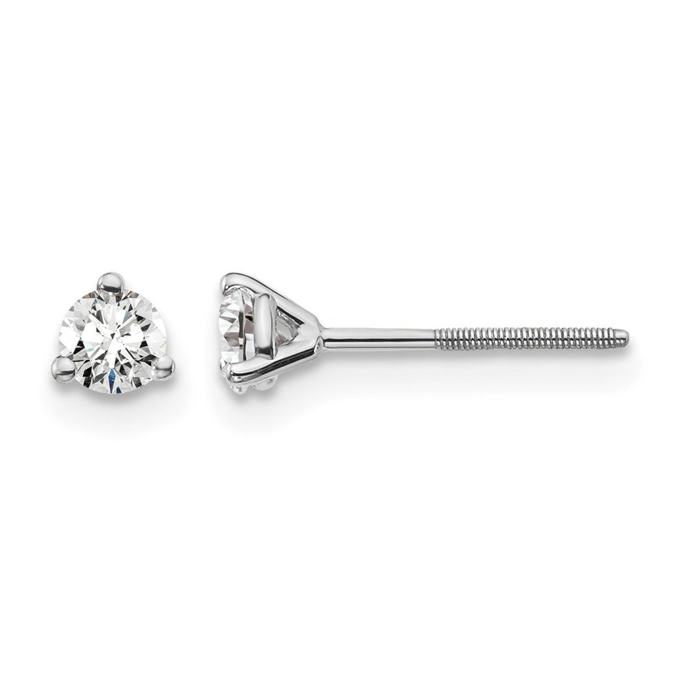 14kw 1/4 ctw Cert Lab Grwn Dia VS/SI+ G+ Round 3 Prg Hvy Wt ScrewBk Earring-EM1007S-025C-WLG