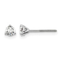 14kw 1/4 ctw Cert Lab Grwn Dia VS/SI+ G+ Round 3 Prg Hvy Wt ScrewBk Earring-EM1007S-025C-WLG