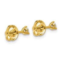 14ky 1/4 ctw Cert Lab Grwn Dia VS/SI+ G+ Round 3 Prg Hvy Wt ScrewBk Earring-EM1007S-025C-LG