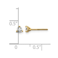 14ky 1/4 ctw Cert Lab Grown Dia VS+ F+ Round 3 Prong Hvy Wt ScrewBk Earring-EM1007S-025C-LD