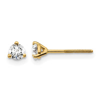 14ky 1/4 ctw Cert Lab Grown Dia VS+ F+ Round 3 Prong Hvy Wt ScrewBk Earring-EM1007S-025C-LD