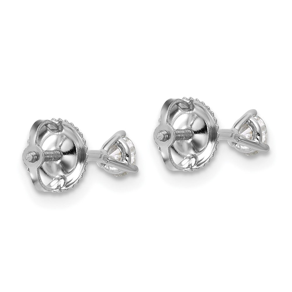 14kw 1/3 ctw Cert Lab Grown Dia VS+ F+ Round 3 Prong Hvy Wt ScrewBk Earring-EM1007S-033C-WLD
