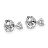 14kw 1/3 ctw Cert Lab Grown Dia VS+ F+ Round 3 Prong Hvy Wt ScrewBk Earring-EM1007S-033C-WLD